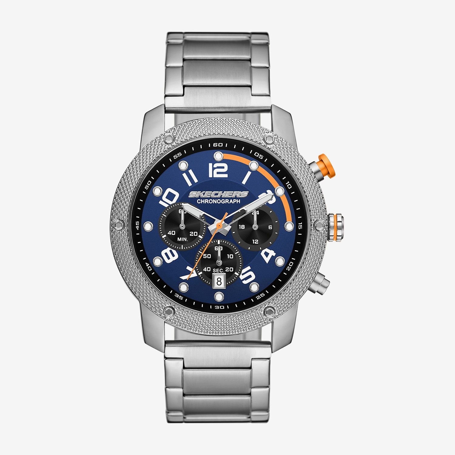 Skechers Kildare Mens Chronograph Silver Tone Stainless Steel Bracelet Watch Sr5303