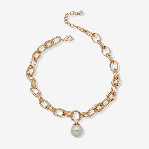 Worthington Womens 17 Inch Pendant Necklace In White