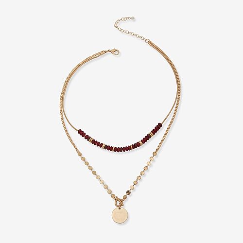 Ana Womens 23 Inch Strand Necklace In Purple