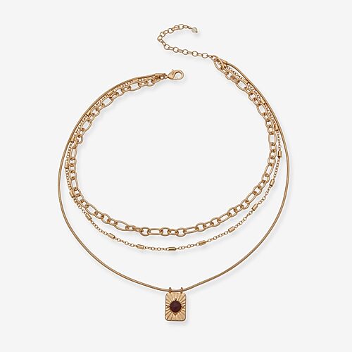 Ana Womens 22 Inch Strand Necklace In Purple