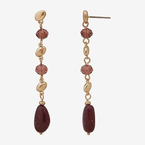 Ana Womens Drop Earrings In Purple