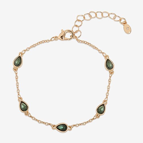 Bijoux Bar Womens 7 Inch Solid Link Chain Bracelet In Green