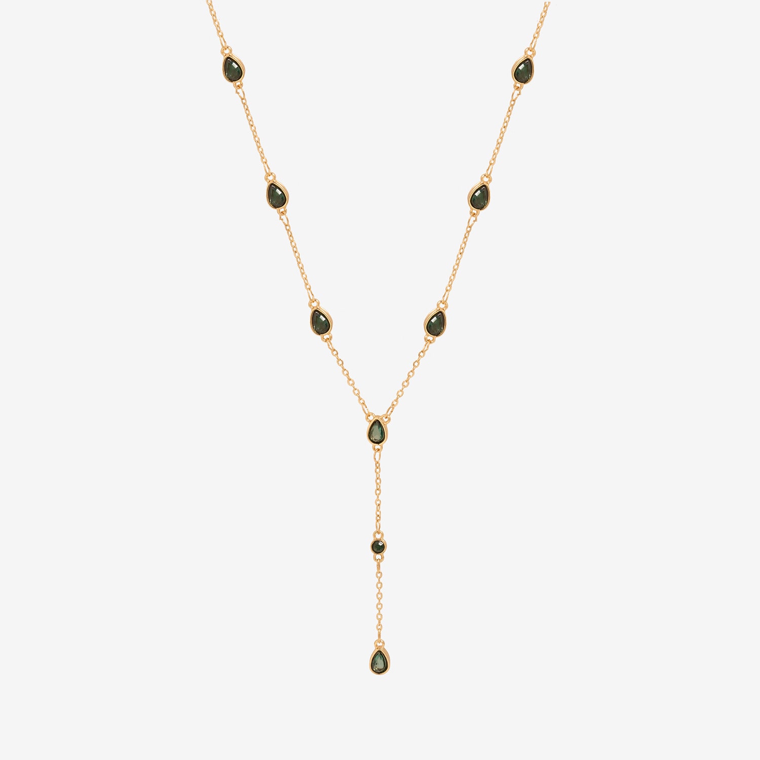 Bijoux Bar Womens Green Glass 16 Inch Y Necklace