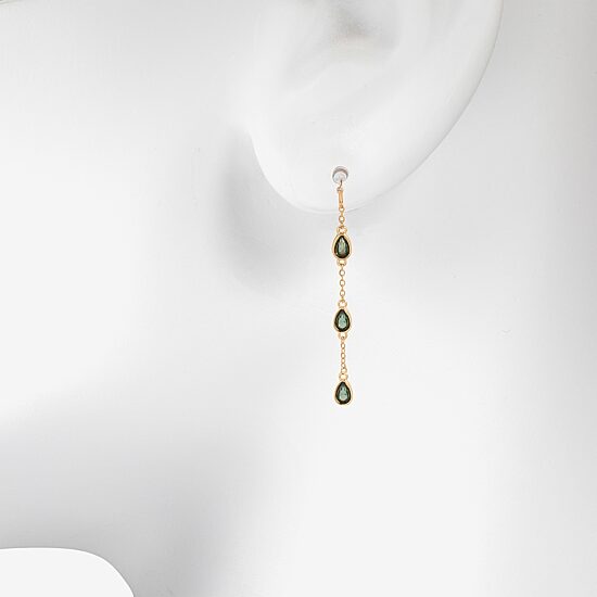 Bijoux Bar Womens Green Glass Drop Earrings