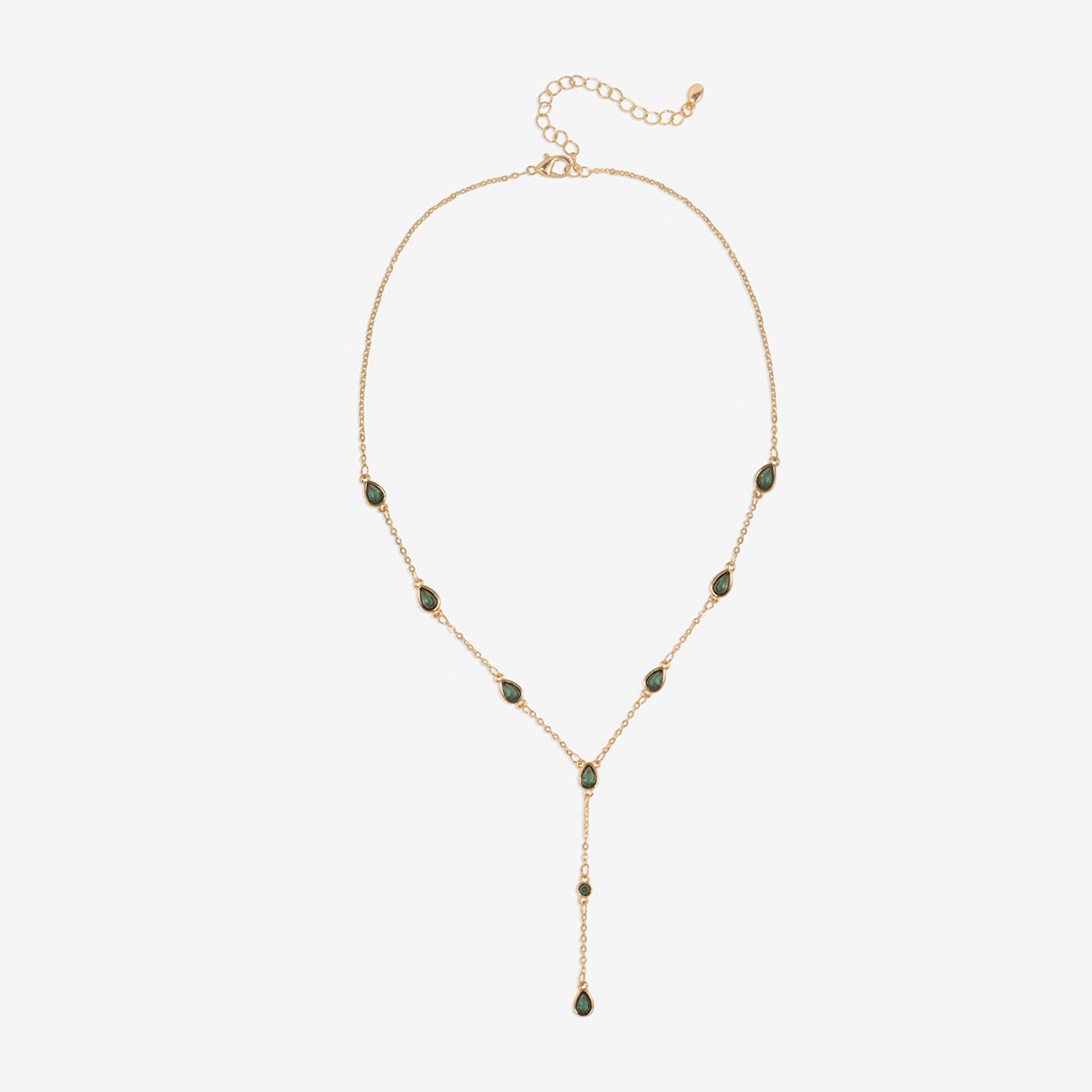 Bijoux Bar Womens Green Glass 16 Inch Y Necklace