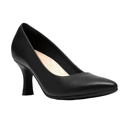 Clarks Kacelyn Lena Womens Pointed Closed Toe Flared Heel Pumps, 9 Medium, Black