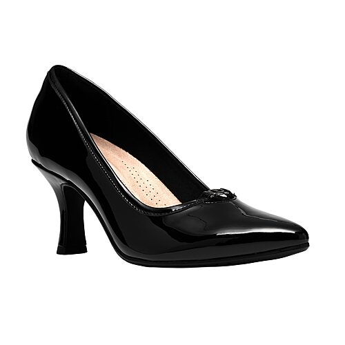 Clarks Kacelyn Grace Womens Pointed Closed Toe Flared Heel Pumps, 8 1/2 Medium, Black
