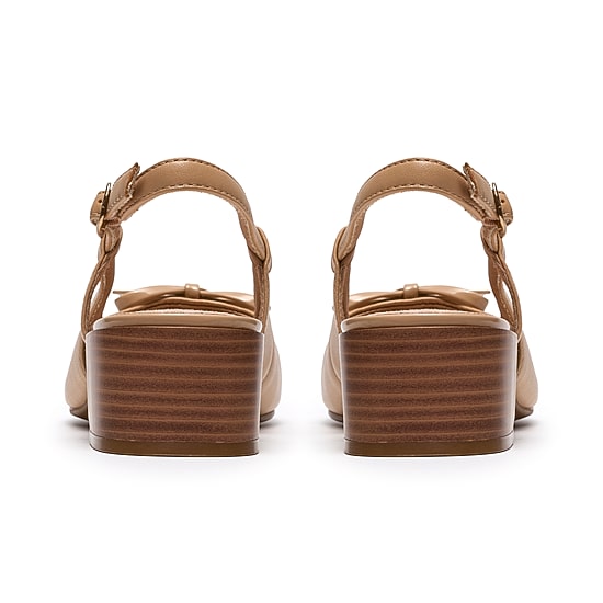 Clarks Iridessa Sling Womens Almond Closed Toe Block Heel Pumps