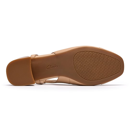 Clarks Iridessa Sling Womens Almond Closed Toe Block Heel Pumps