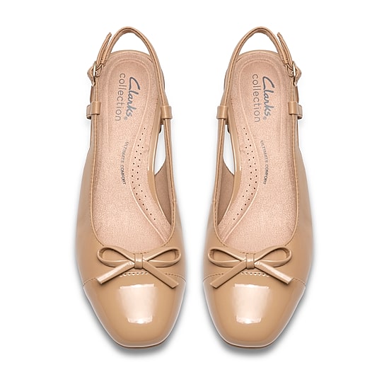 Clarks Iridessa Sling Womens Almond Closed Toe Block Heel Pumps