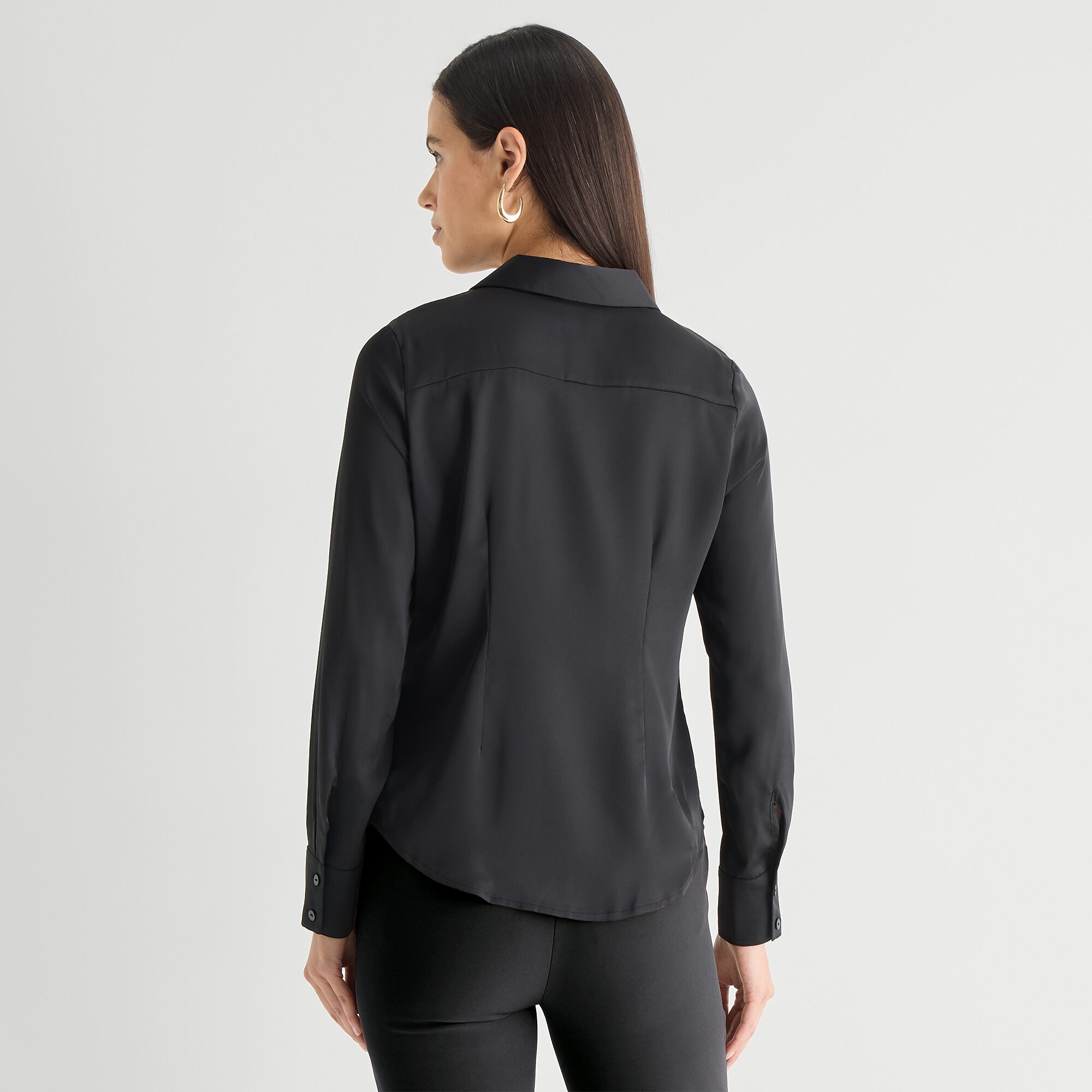 Worthington Womens Cuffed Long Sleeve Slim Fit Button-Down Shirt