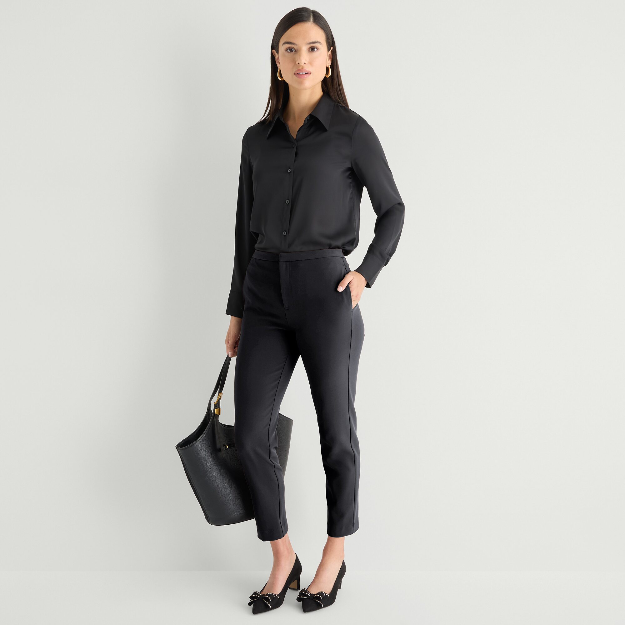 Worthington Womens Cuffed Long Sleeve Slim Fit Button-Down Shirt