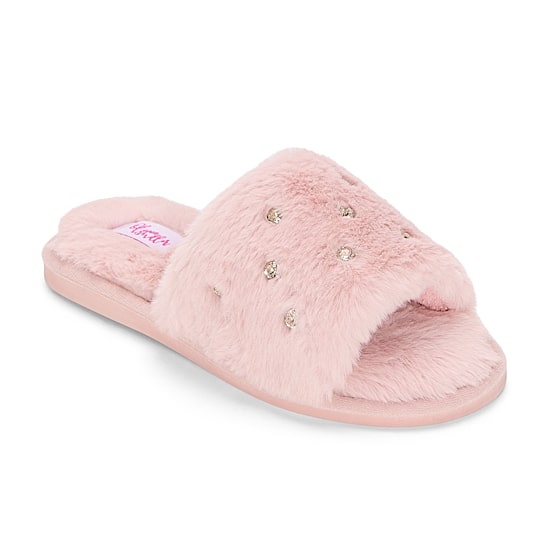 Olivia Miller Fur Womens Slip-On Slippers