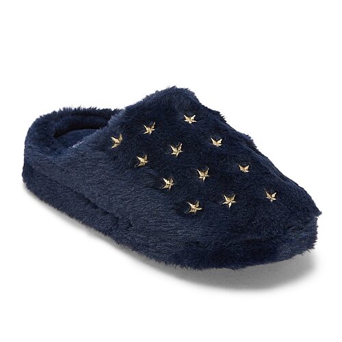 Olivia Miller Hearts Womens Slip-on Slippers In Blue