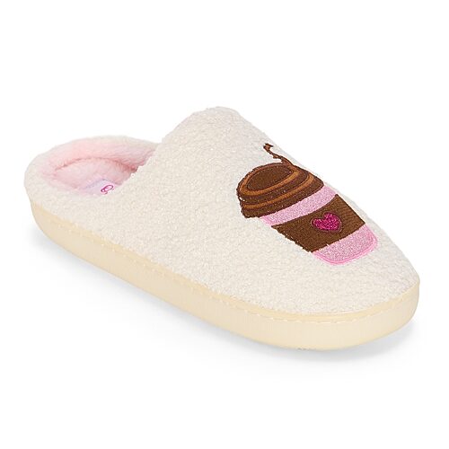 Olivia Miller Double Heart Womens Slip-on Slippers In Pink