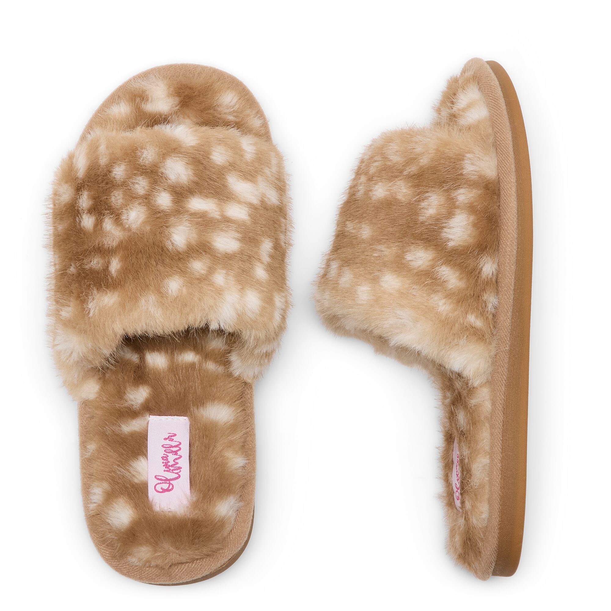 Olivia Miller Animal Print Womens Slip-On Slippers