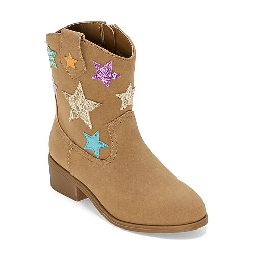 Thereabouts Little & Big Kid Girls Jolene Block Heel Cowboy Boots In Brown