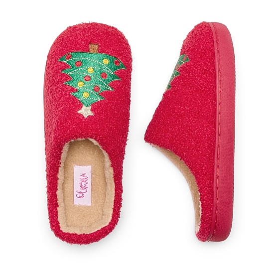 Olivia Miller Holiday Womens Slip-On Slippers