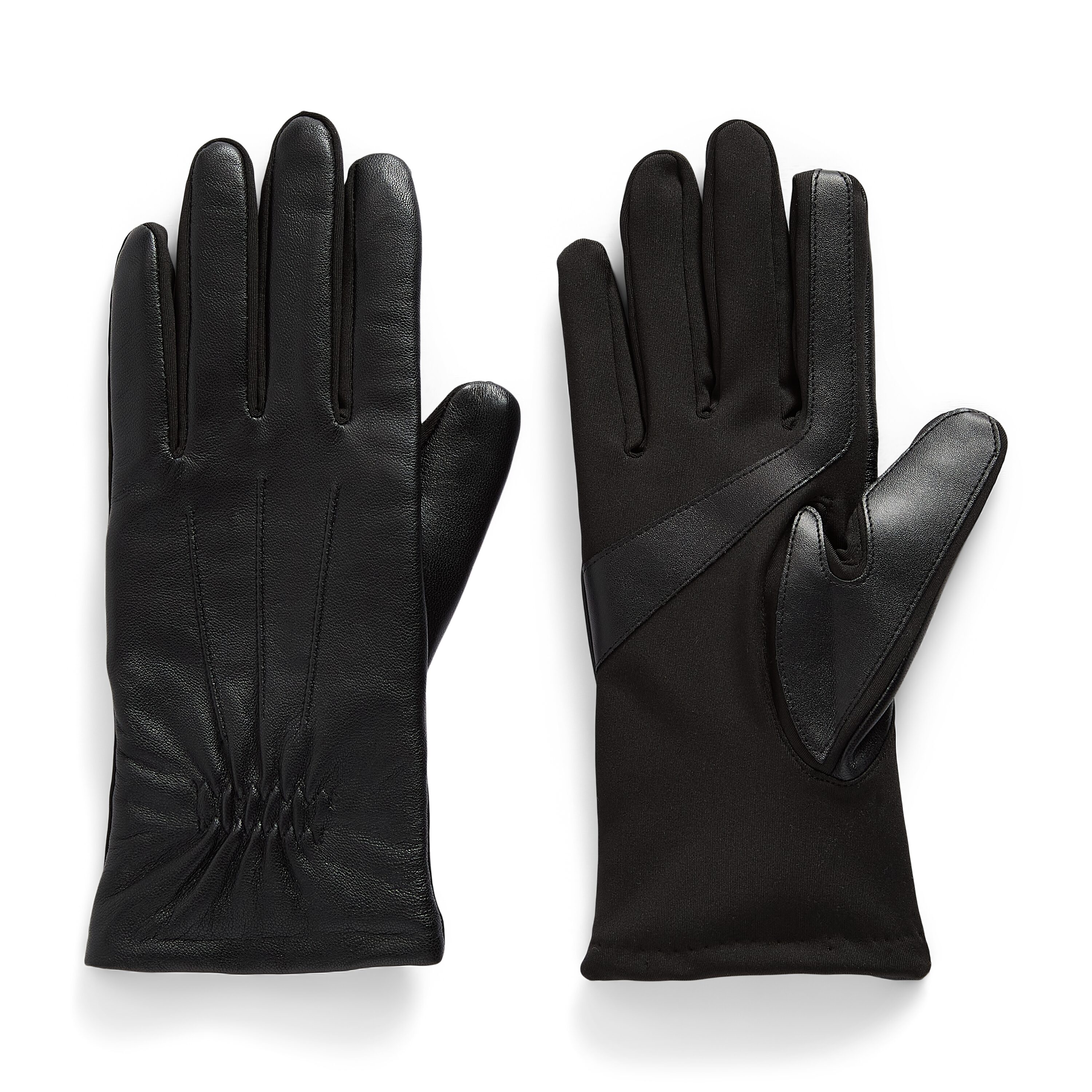 Isotoner Leather 1 Pair Touch Screen Enabled Gloves