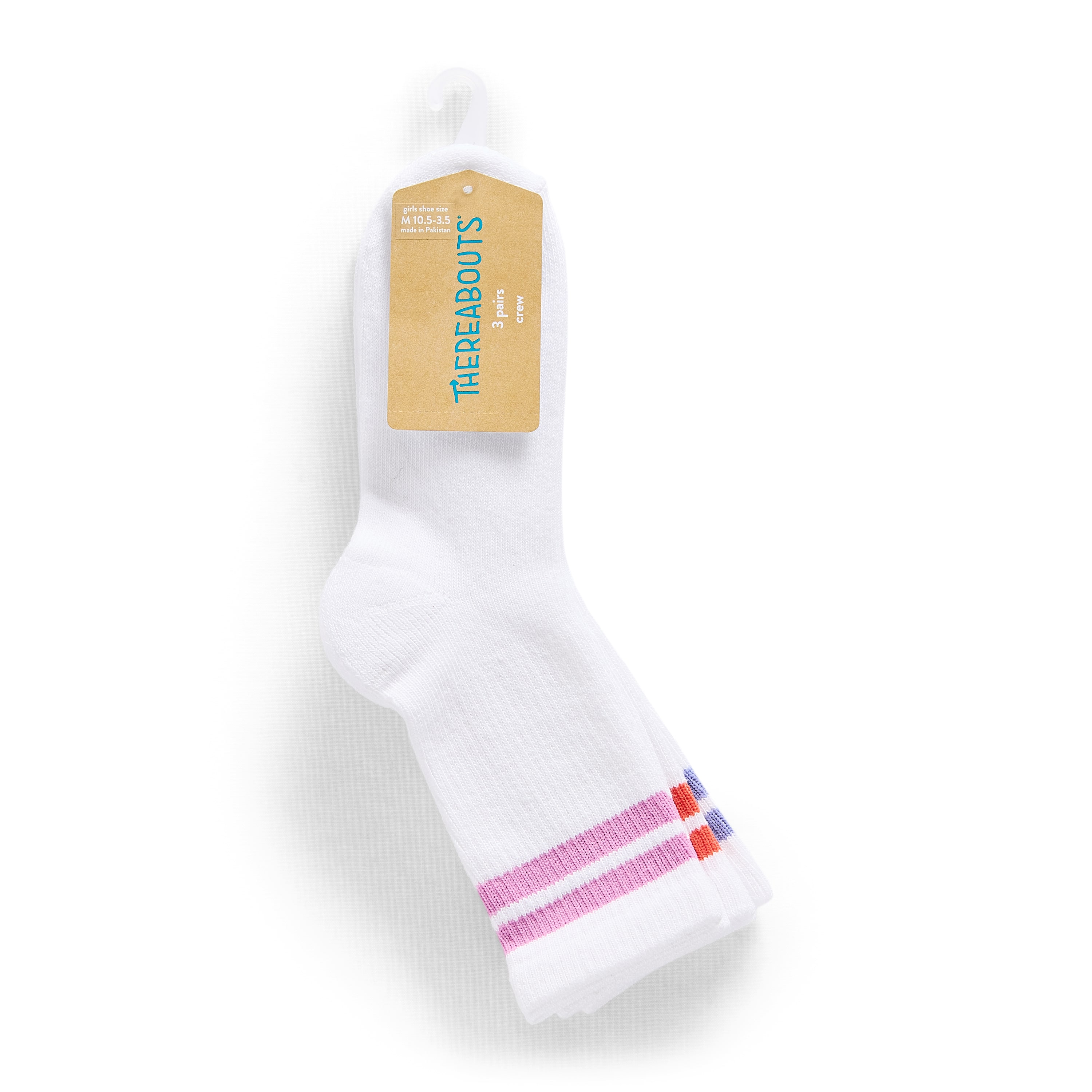 Thereabouts Little & Big Kid Girls 3 Pair Toddler Crew Socks