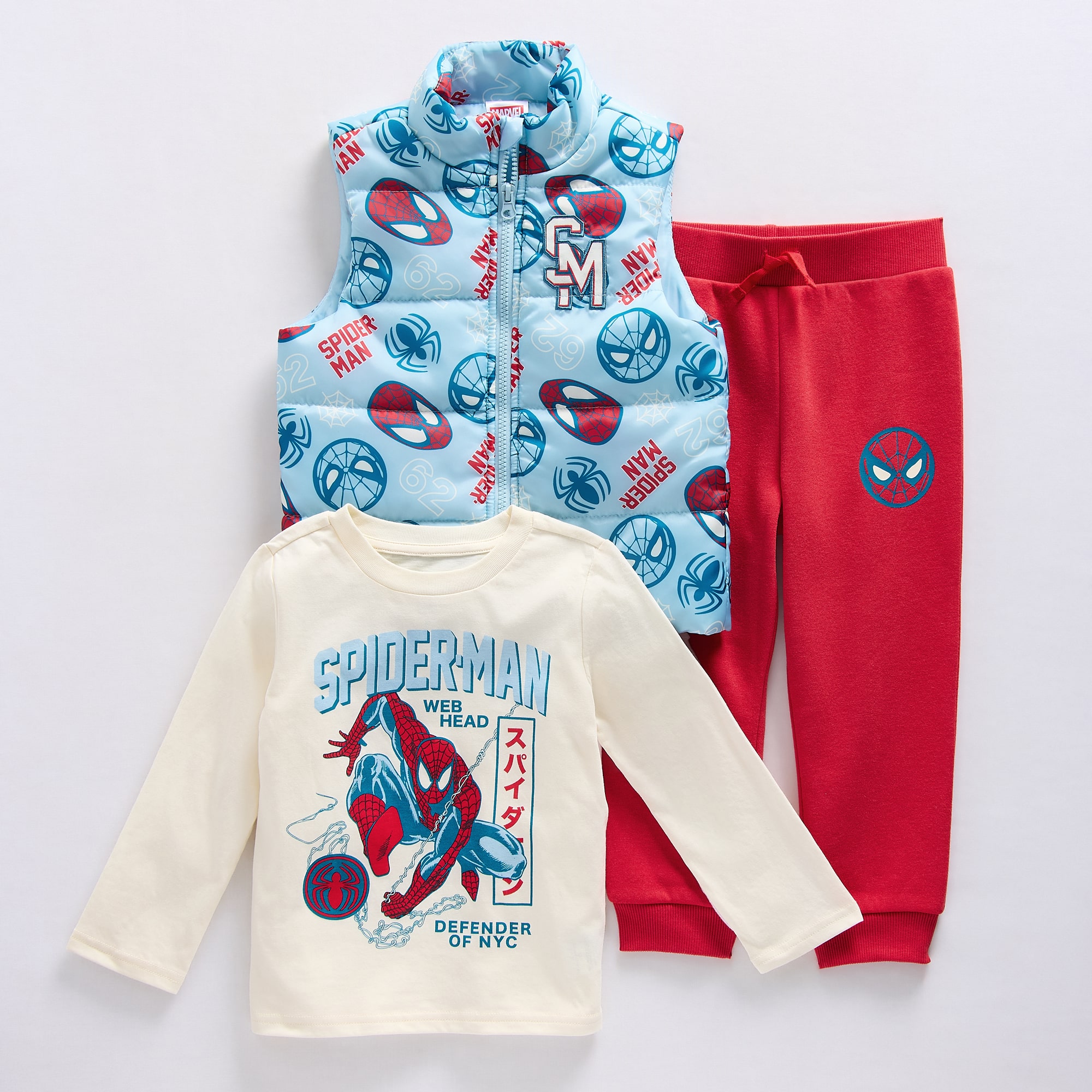 Toddler Boys Spiderman Fleece 3-pc. Pant Set