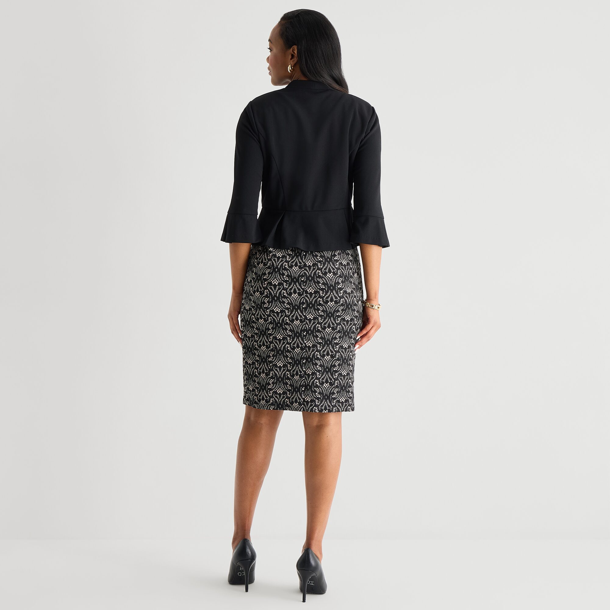 Maya Brooke Womens Geometric Jacket Dress