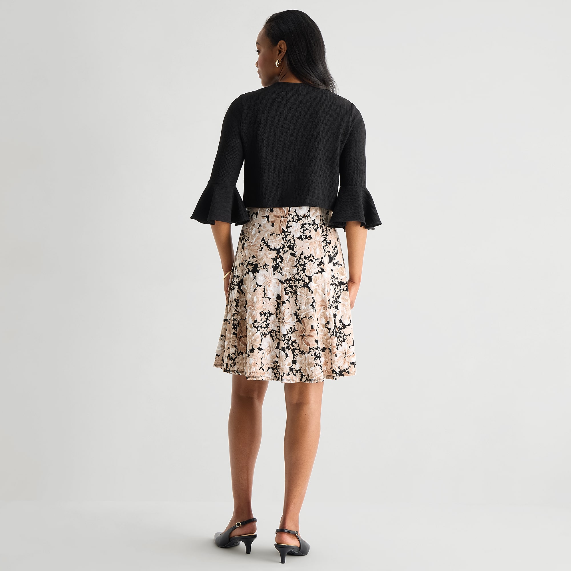 Perceptions Womens Floral Jacket Dress