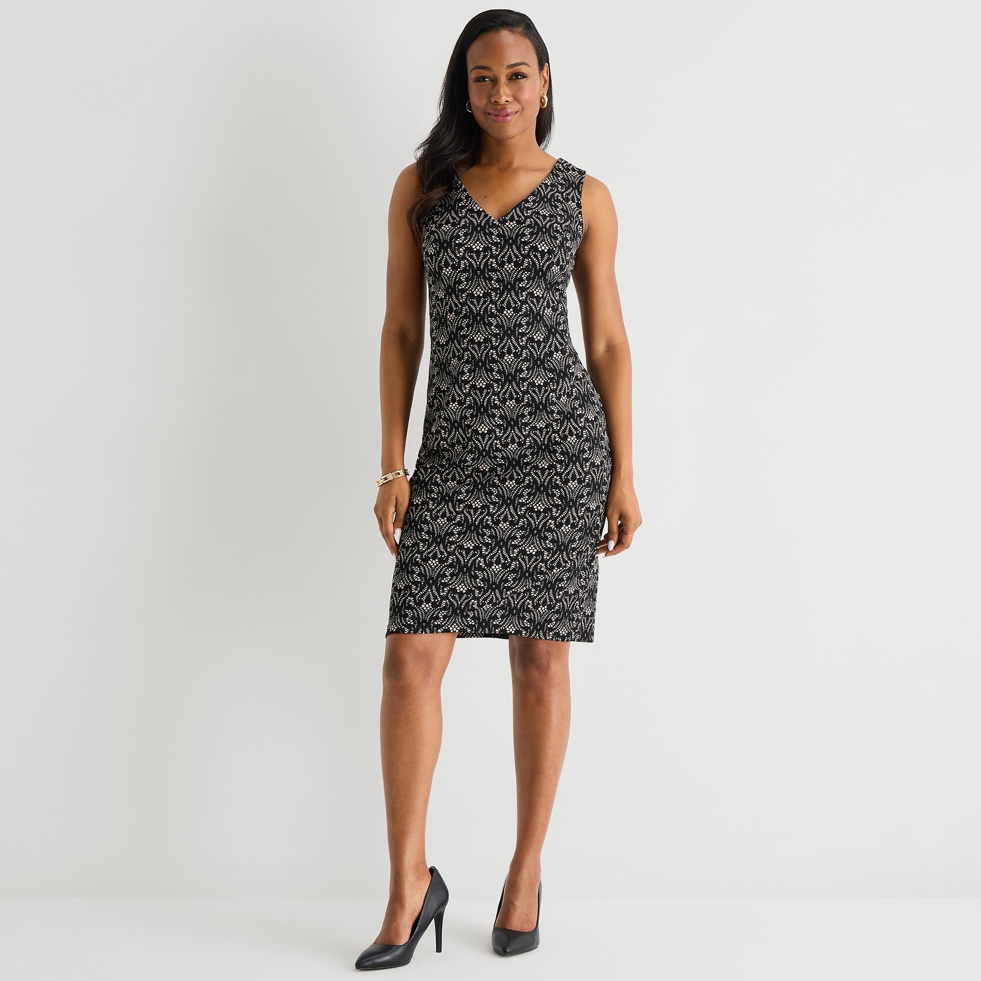 Maya Brooke Womens Geometric Jacket Dress