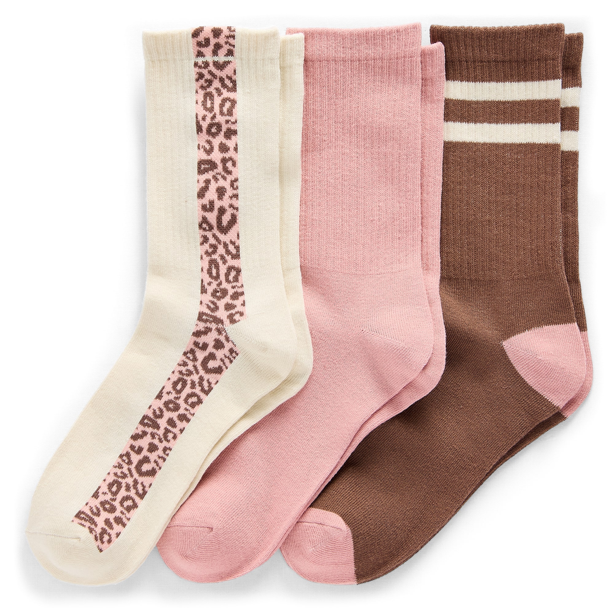 Mixit Essentials Womens 3 Pair Crew Socks
