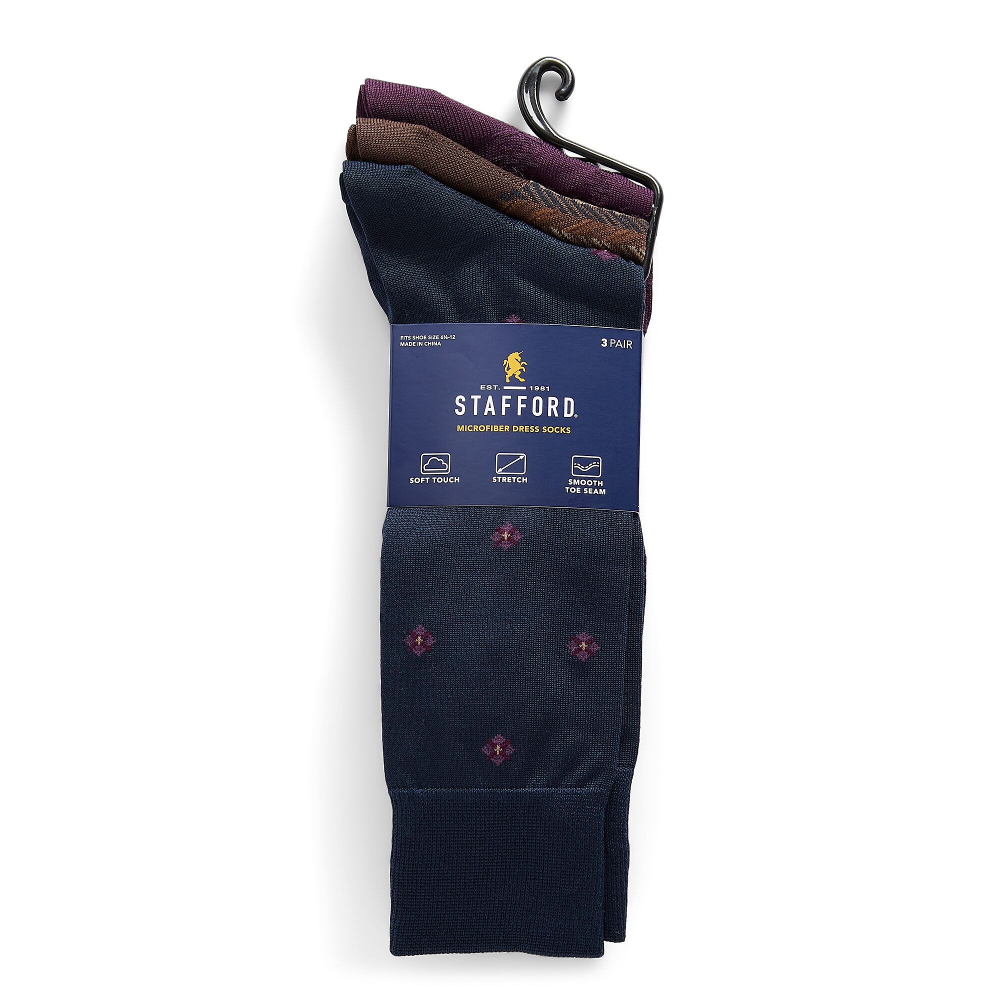 Stafford Mens 3-pc. Crew Socks