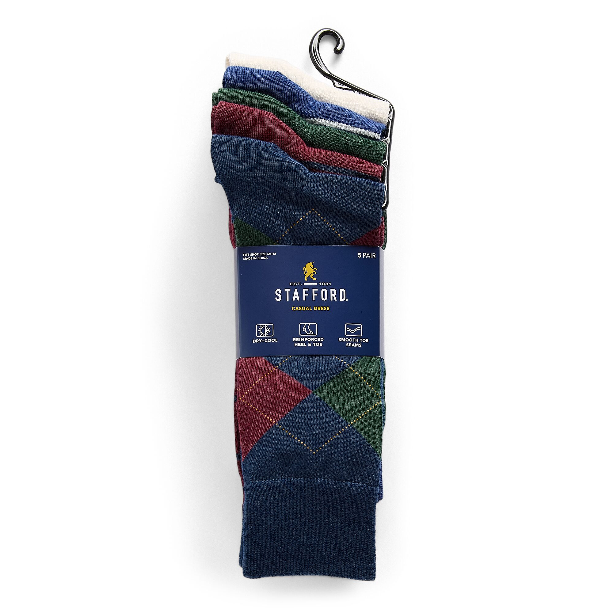 Stafford Mens 5-pc. Crew Socks