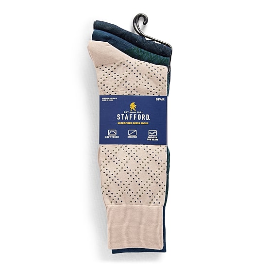 Stafford Mens 3-pc. Crew Socks
