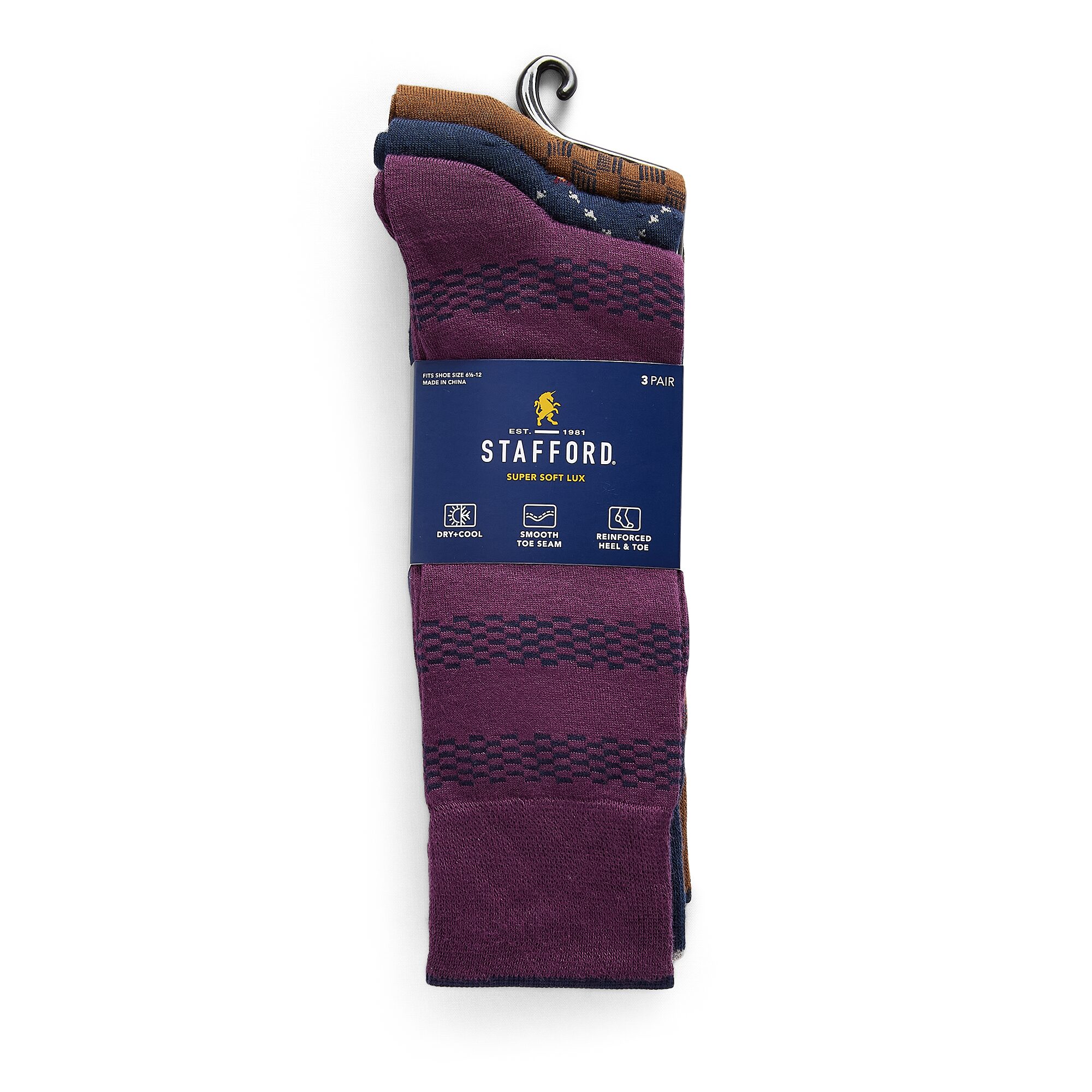 Stafford Mens 3-pc. Crew Socks