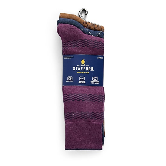 Stafford Mens 3-pc. Crew Socks