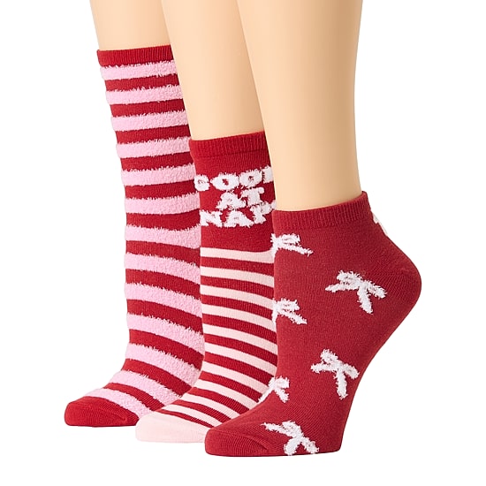 Mixit Holiday Socks Womens 3 Pair Quarter Ankle Socks