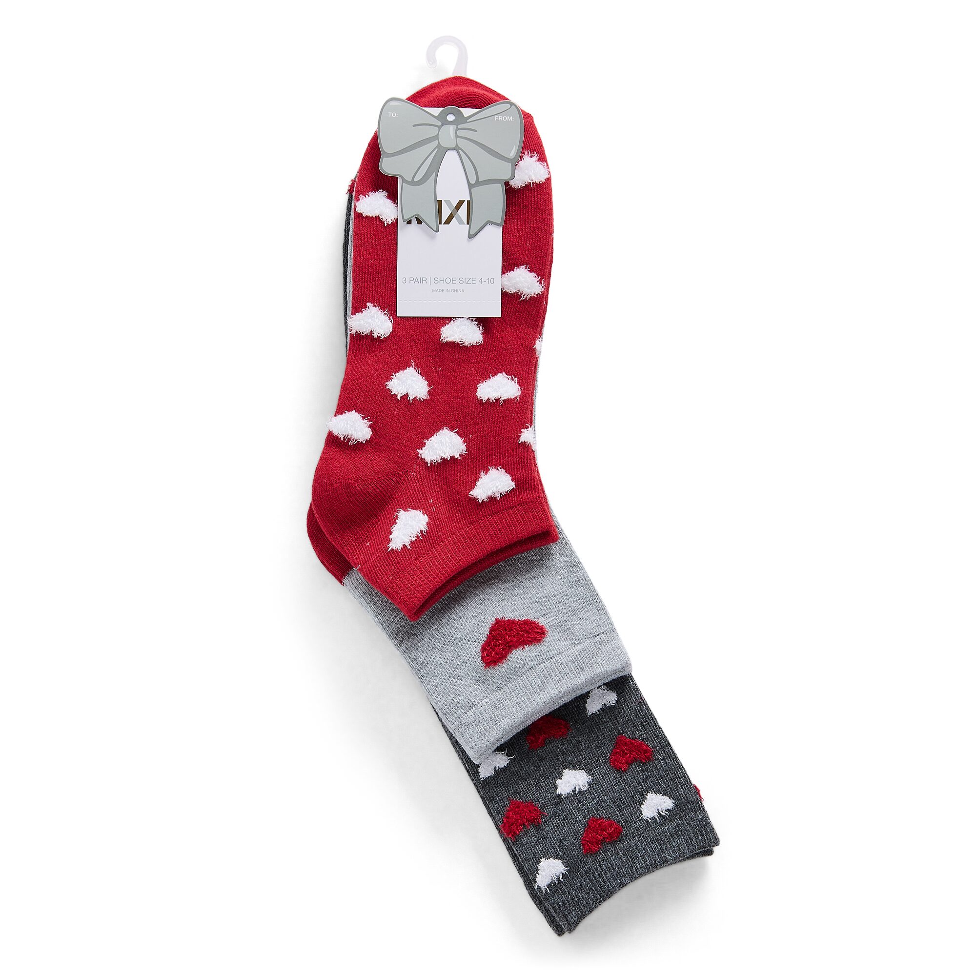 Mixit Holiday Socks Womens 3 Pair Quarter Ankle