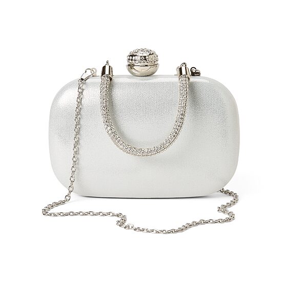 N By Nina Roux Crystal Cord Handle Satin Evening Bag