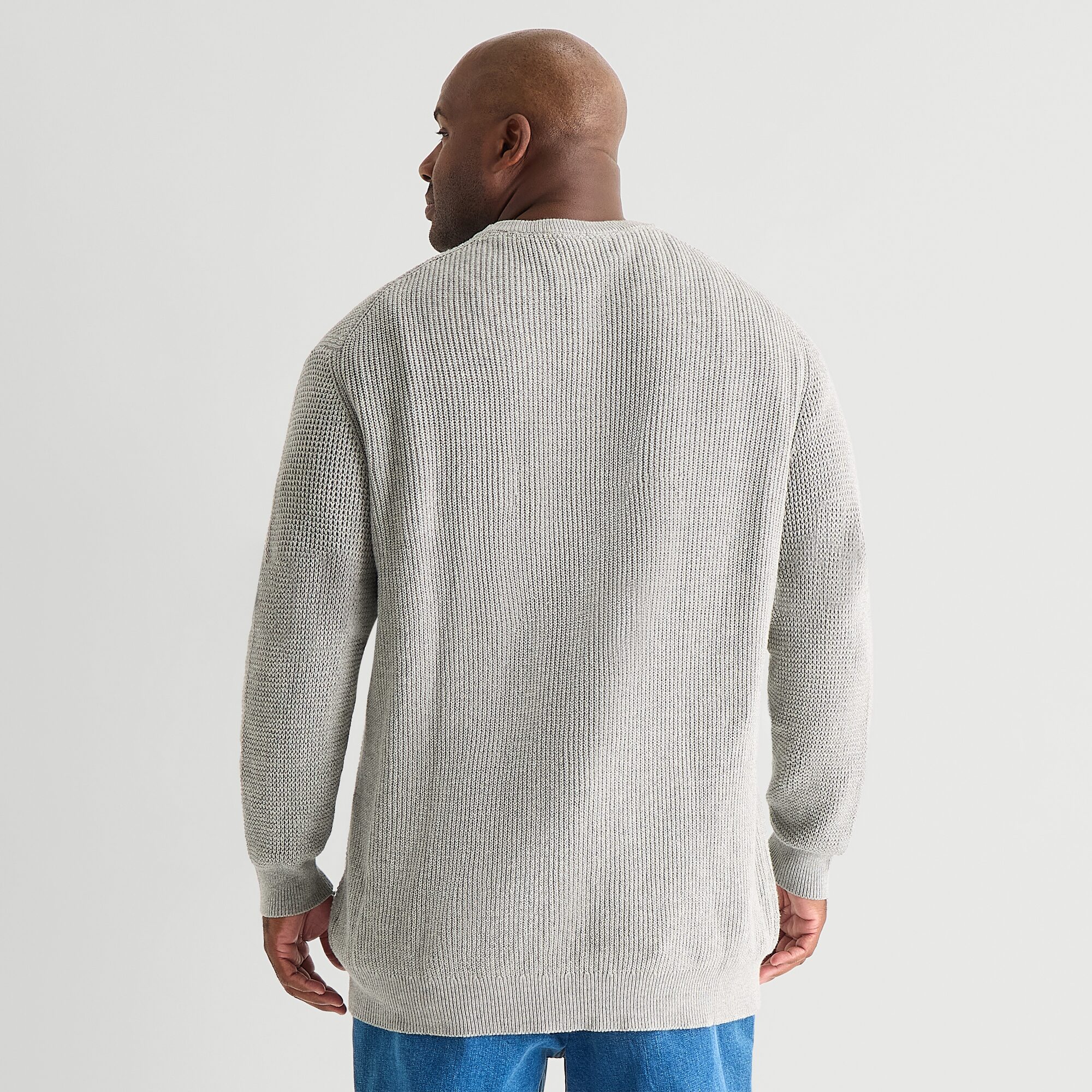 mutual weave Big and Tall Mens Crew Neck Long Sleeve Pullover Sweater
