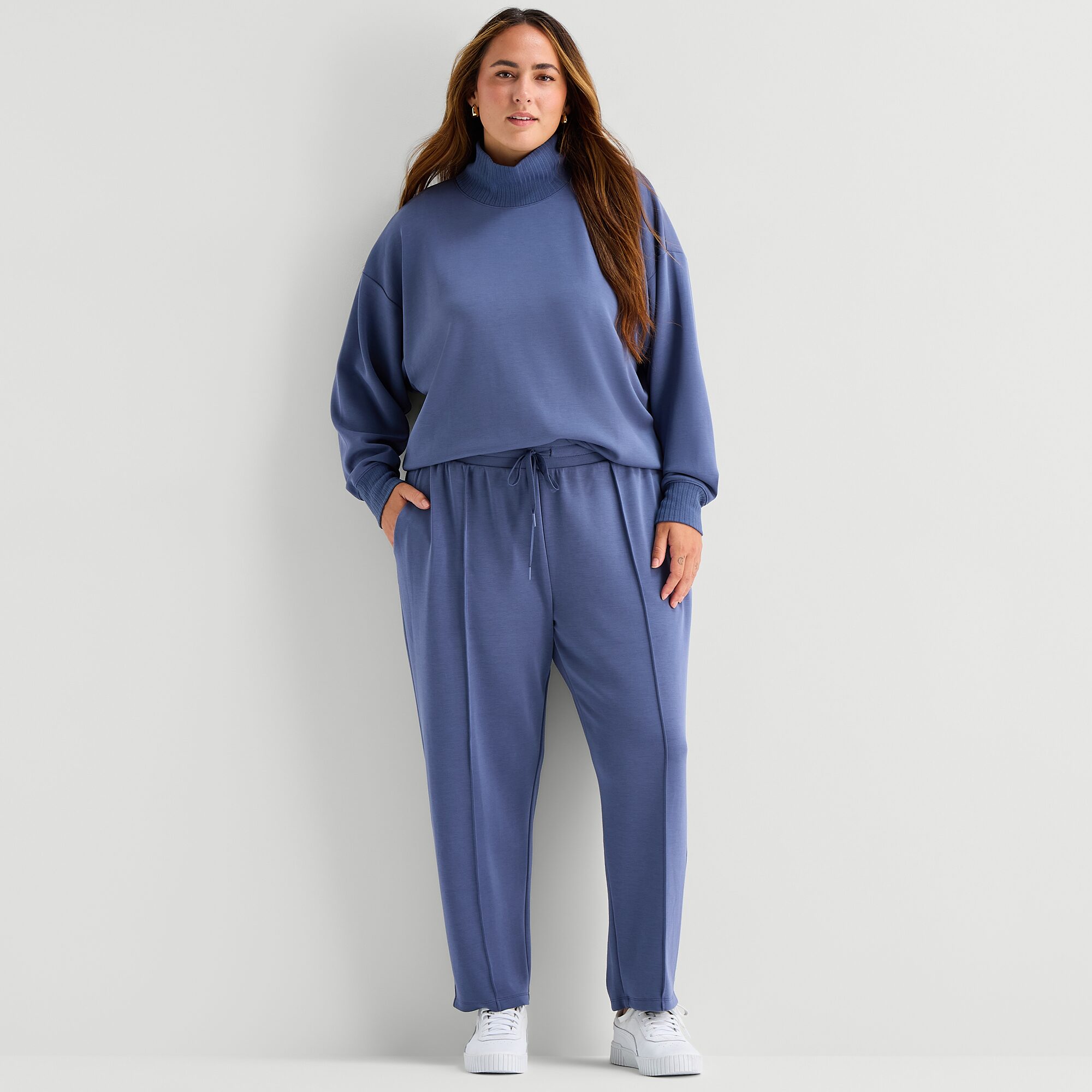 Stylus Plus Womens Mock Neck Long Sleeve Pullover Sweater