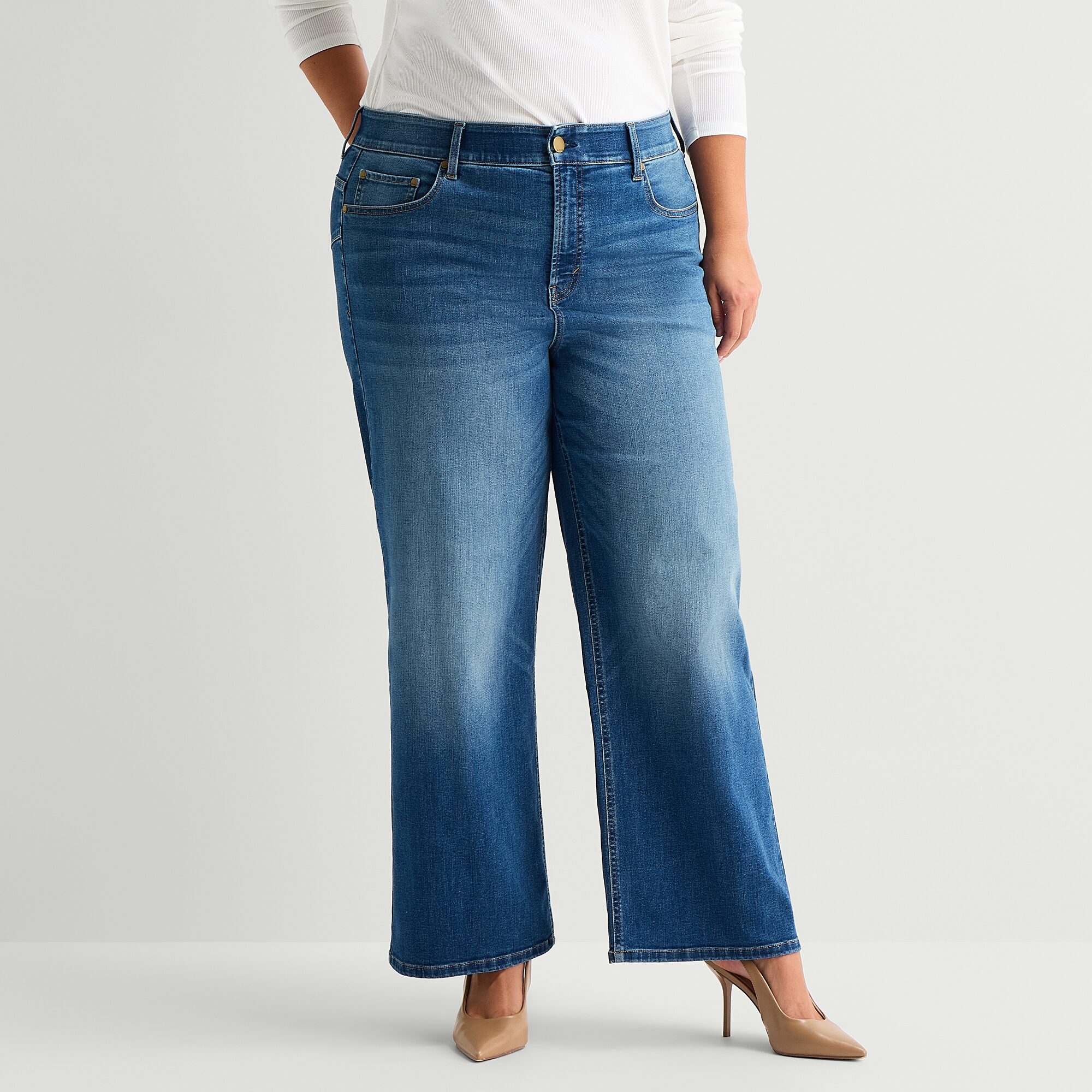 A.N.A Womens High Rise Wide Leg Jean