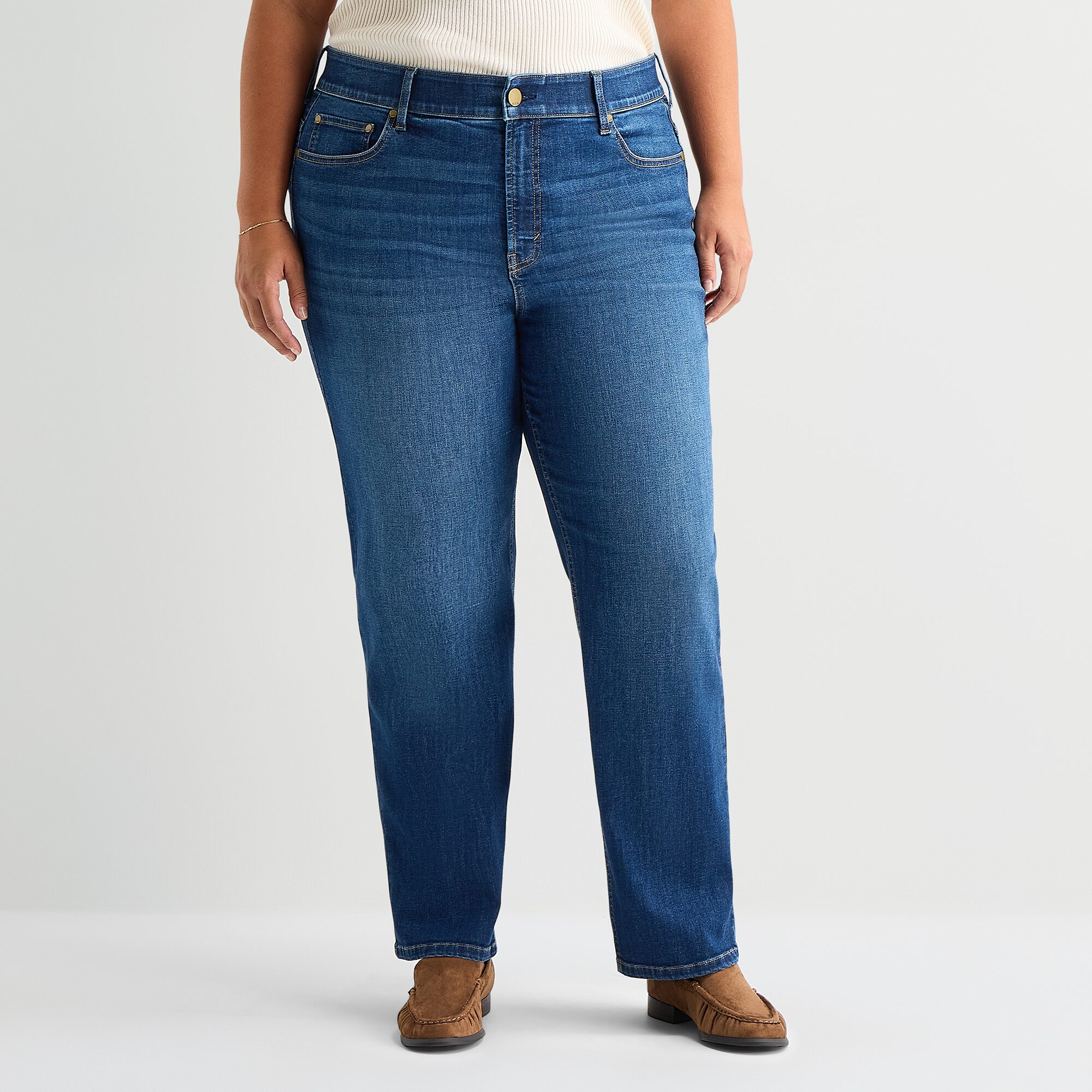 A.N.A Shaping Womens High Rise Straight Leg Jean