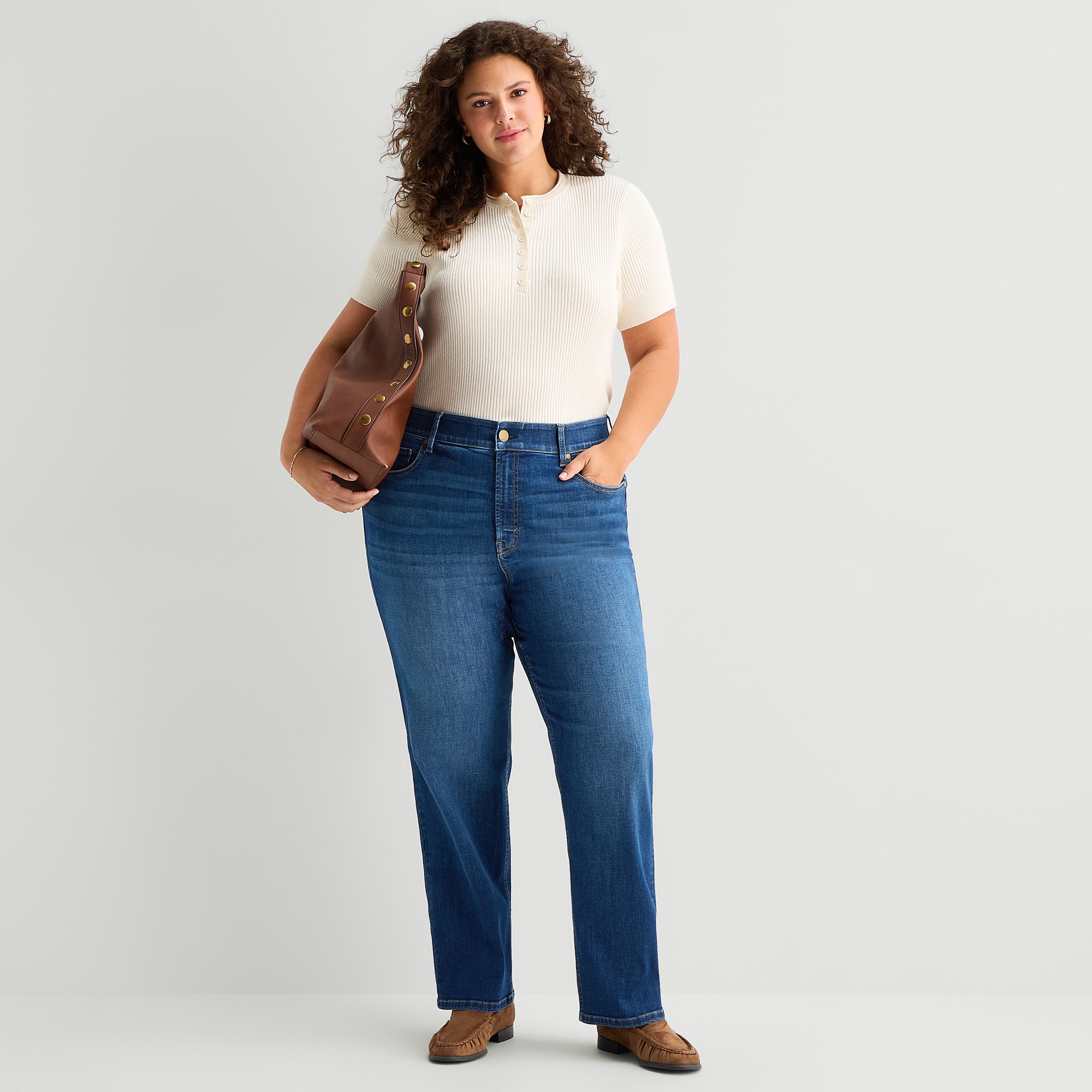 A.N.A Womens High Rise Straight Leg Jean