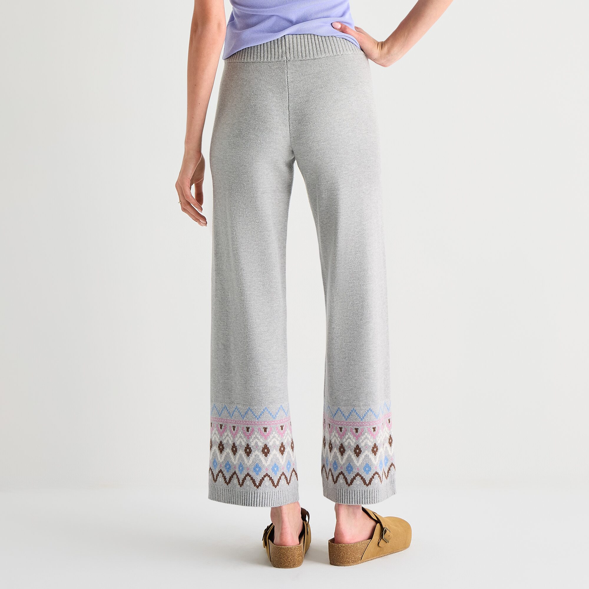 Arizona Womens Juniors Wide Leg Mid Rise Pull-On Pant