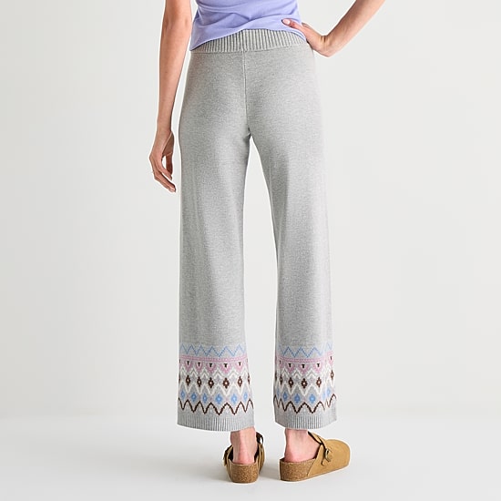 Arizona Womens Juniors Wide Leg Mid Rise Pull-On Pant