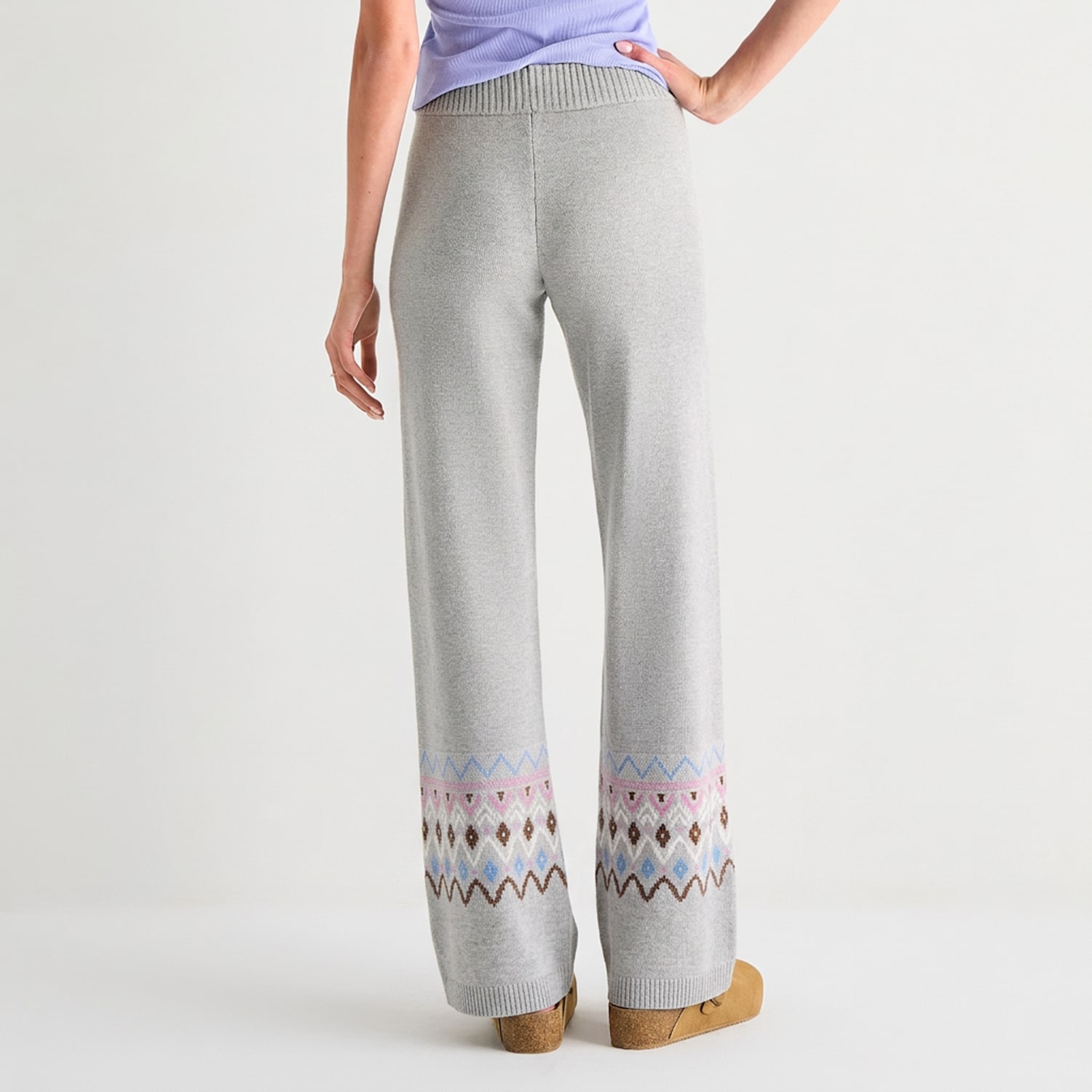 Arizona Womens Juniors Wide Leg Mid Rise Pull-On Pant