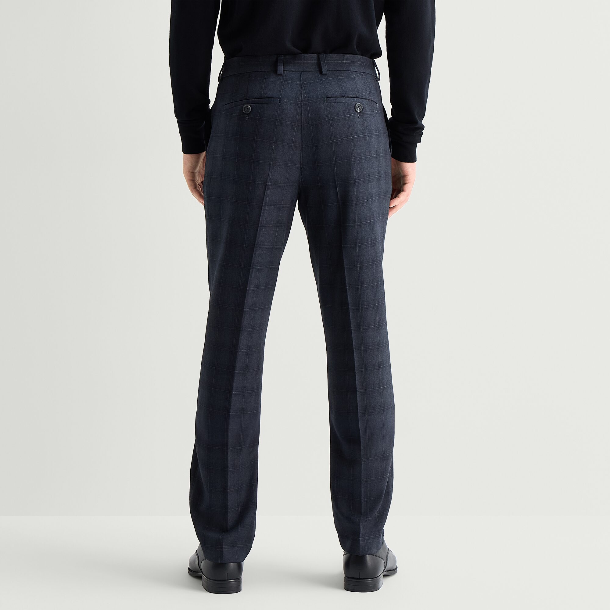 J. Ferrar 4 Way Stretch Plaid Mens Straight Fit Dress Flat Front Pant