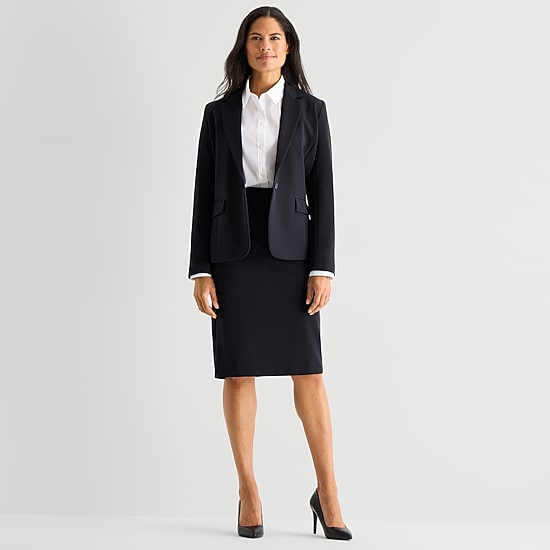 Liz Claiborne Womens Mid Rise Stretch Fabric Pencil Skirt
