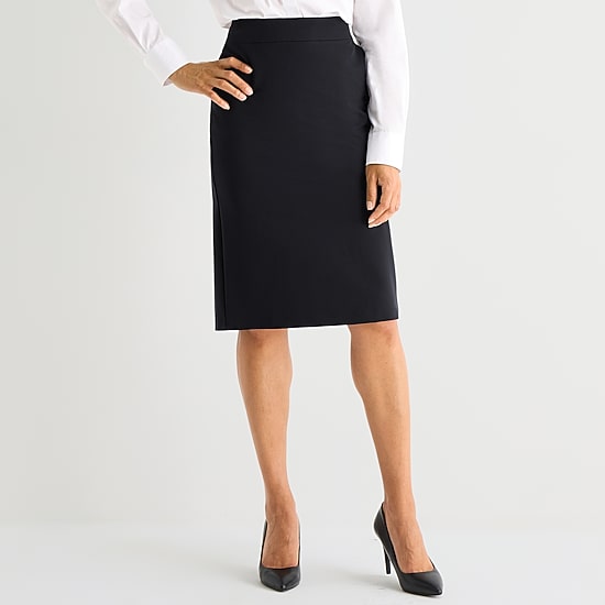 Liz Claiborne Womens Mid Rise Stretch Fabric Pencil Skirt
