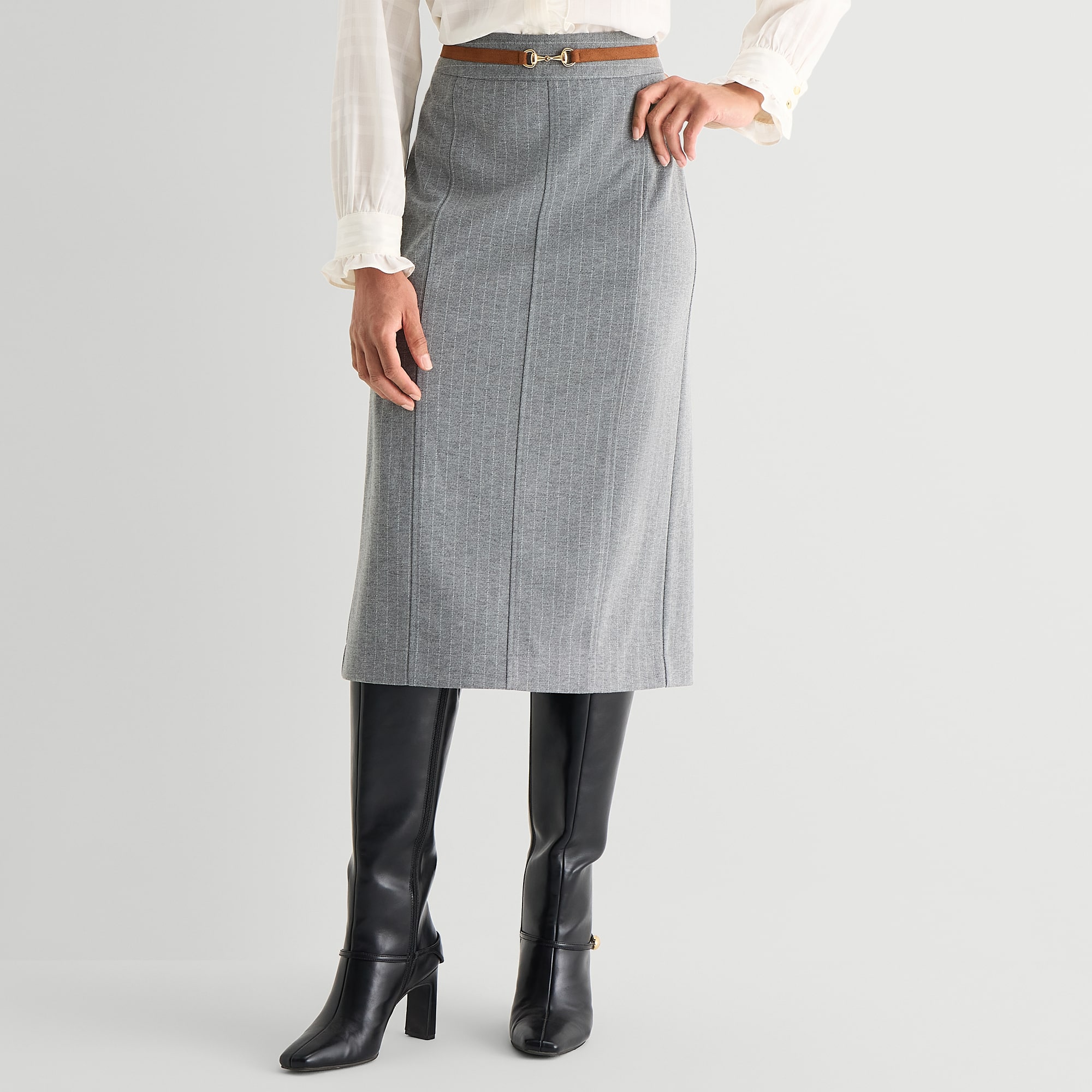 Liz Claiborne Womens Mid Rise Midi Pencil Skirt