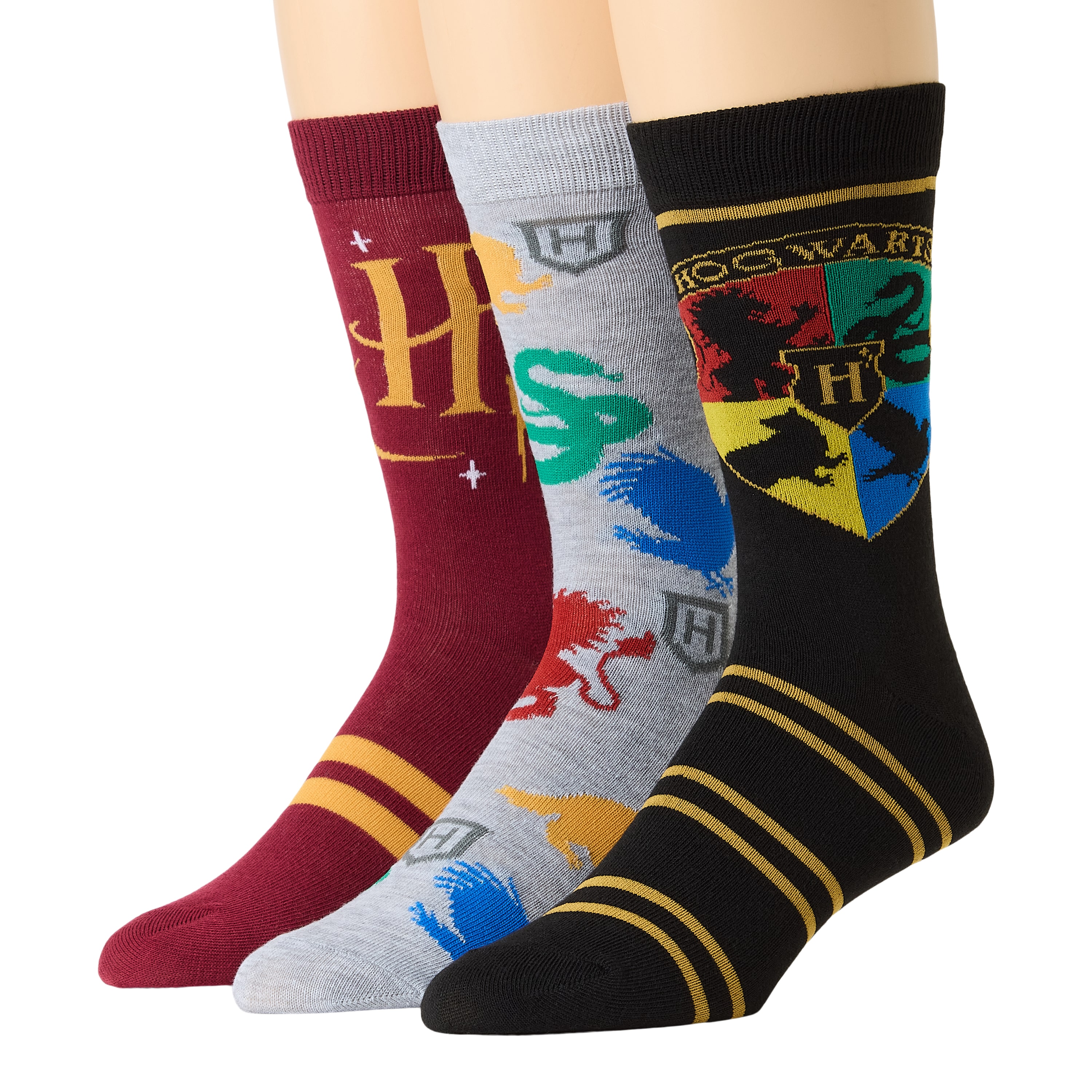 Mens 3 Pair Harry Potter Crew Socks